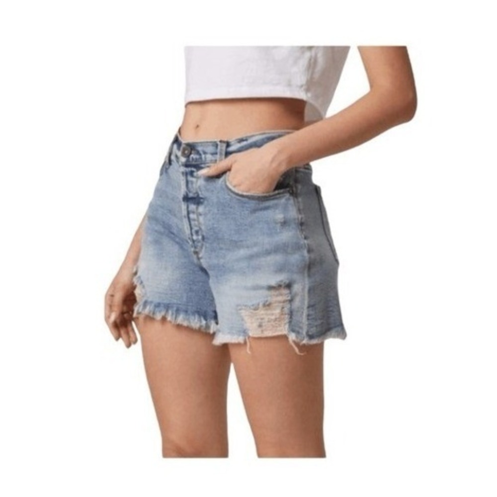 Edyson Delon Distressed Denim Jean Shorts Blue Camden Medium Wash Hi-Rise 27